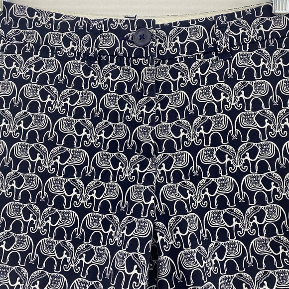 Crown & Ivy Elephant‎ Print Navy Blue Shorts Casual Summer Size 10 - Picture 1 of 8